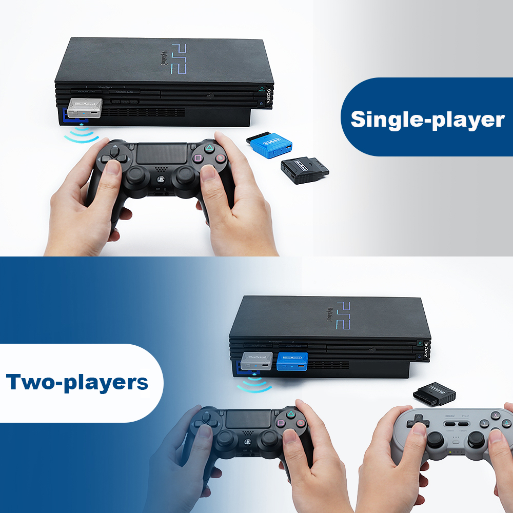 RetroScaler Mini Blueretro Receiver Adapter for PS1 PS One PS2 Compatible with 8bitdo PS4 PS5 Xbox Series X Wireless Controller. 