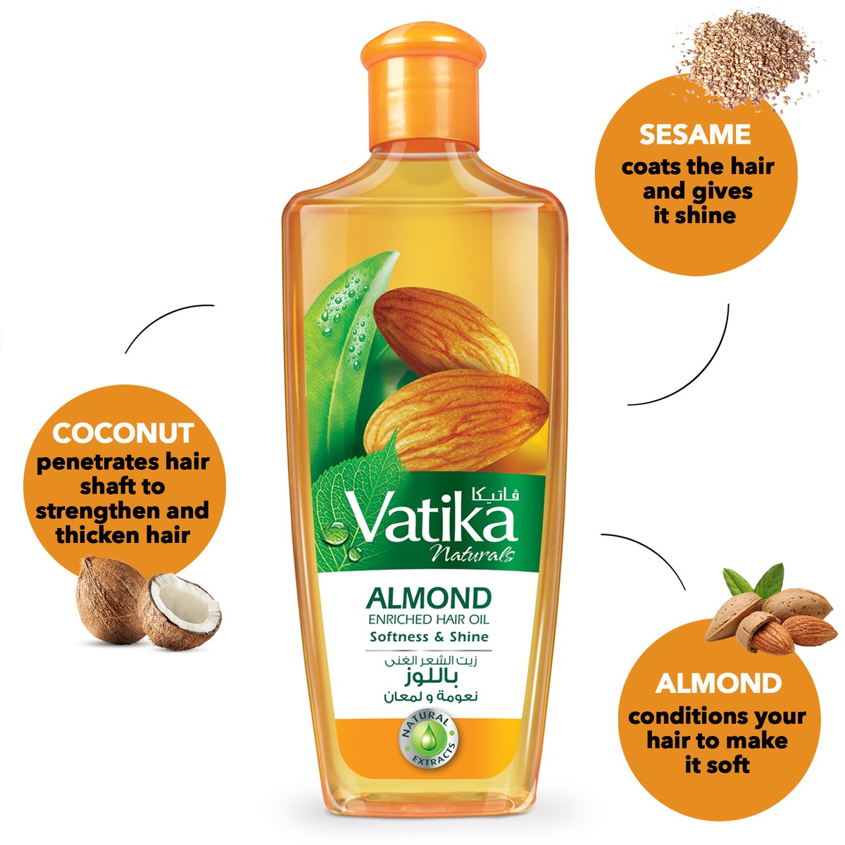 Dabur Vatika Almond Hair Oil 300ml Online at Best Price | Hair Oils | Lulu UAE
