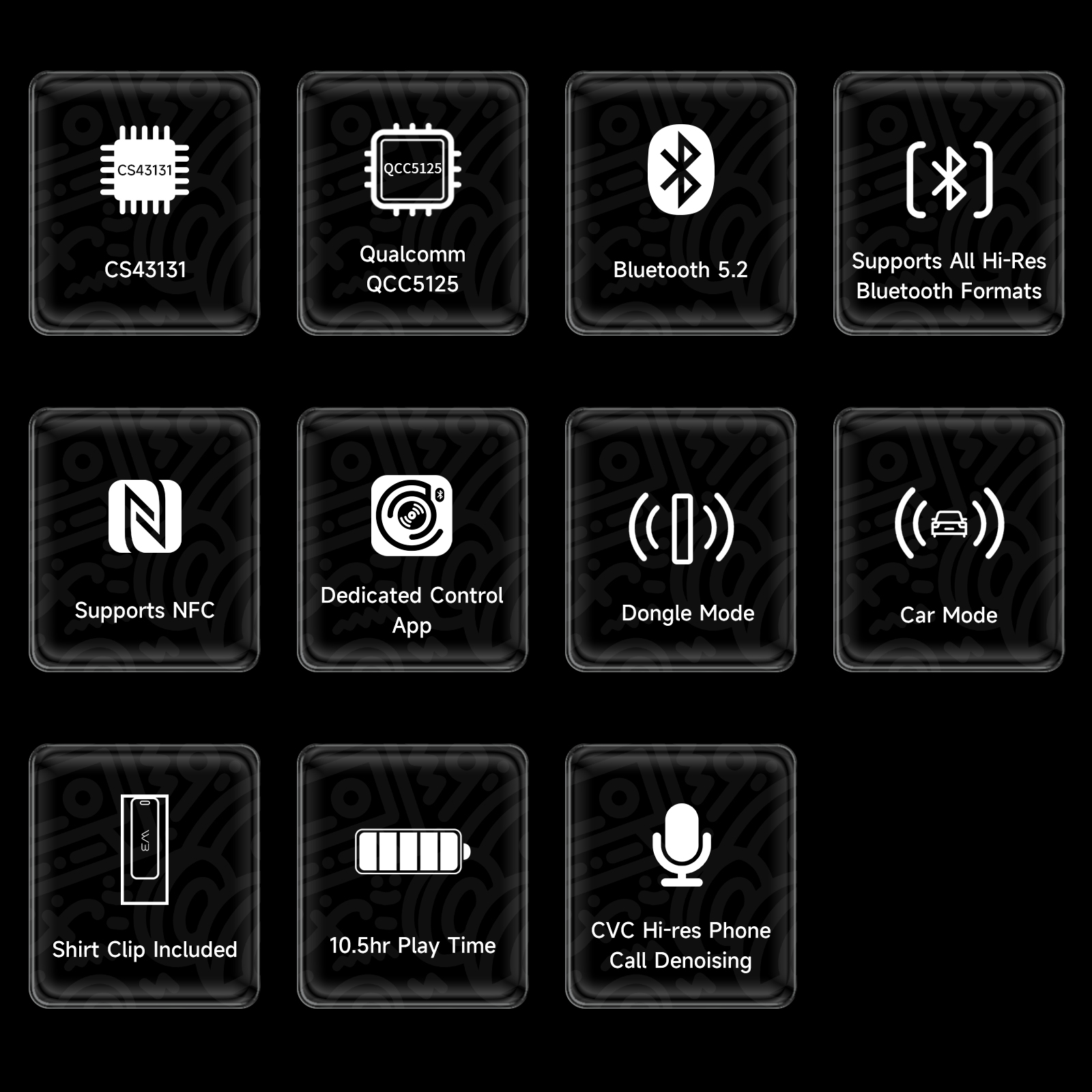 HiBy W3 II/W3 GEN 2 Type C USB DAC Dongle Wireless Bluetooth Decoder Headphone Amplifier AMP CarPlay NFC CVC Mic for Android iOS. 