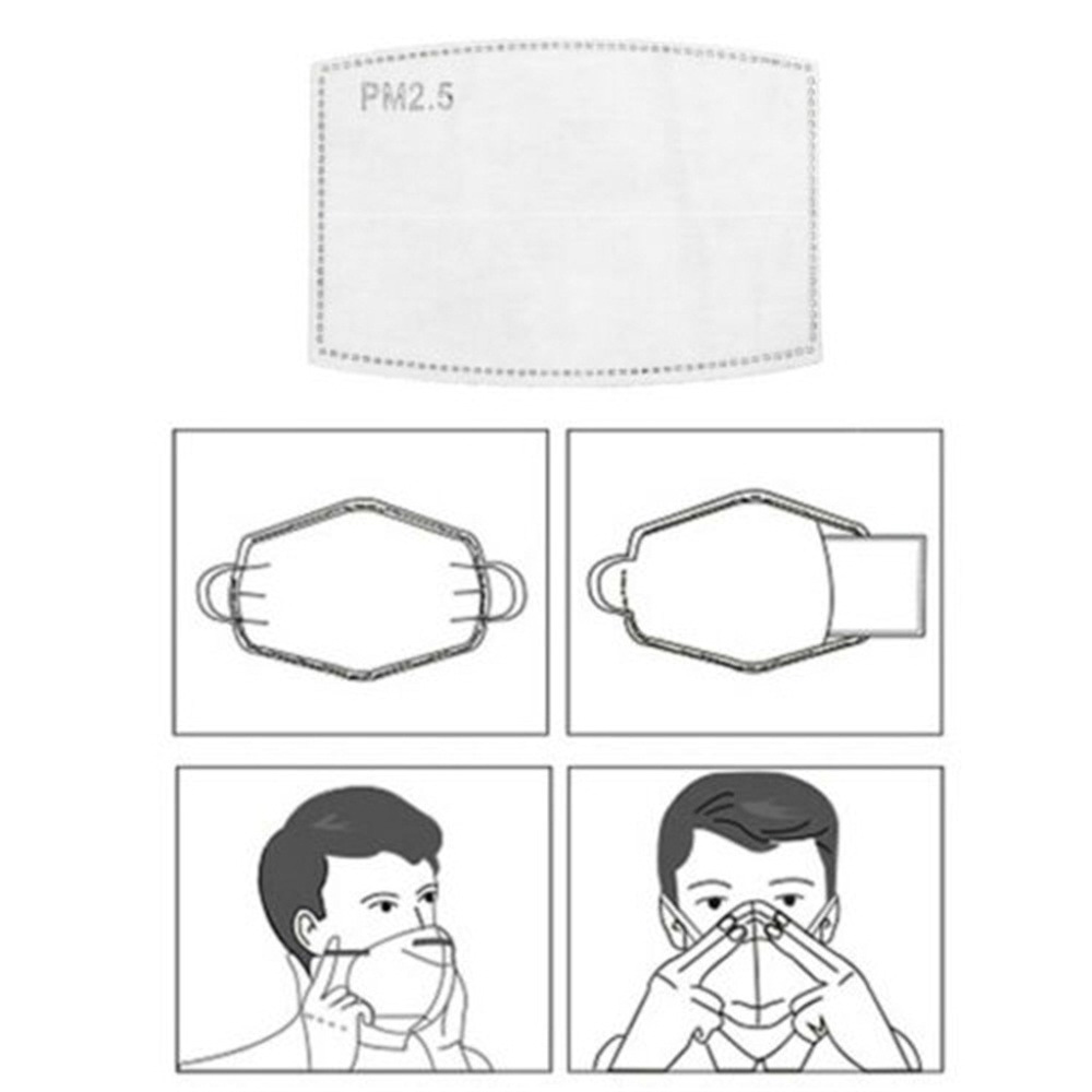 Face Cover Filter PM2.5 Activated Carbon Replaceable Dustproof Filter Protective Equipment. 