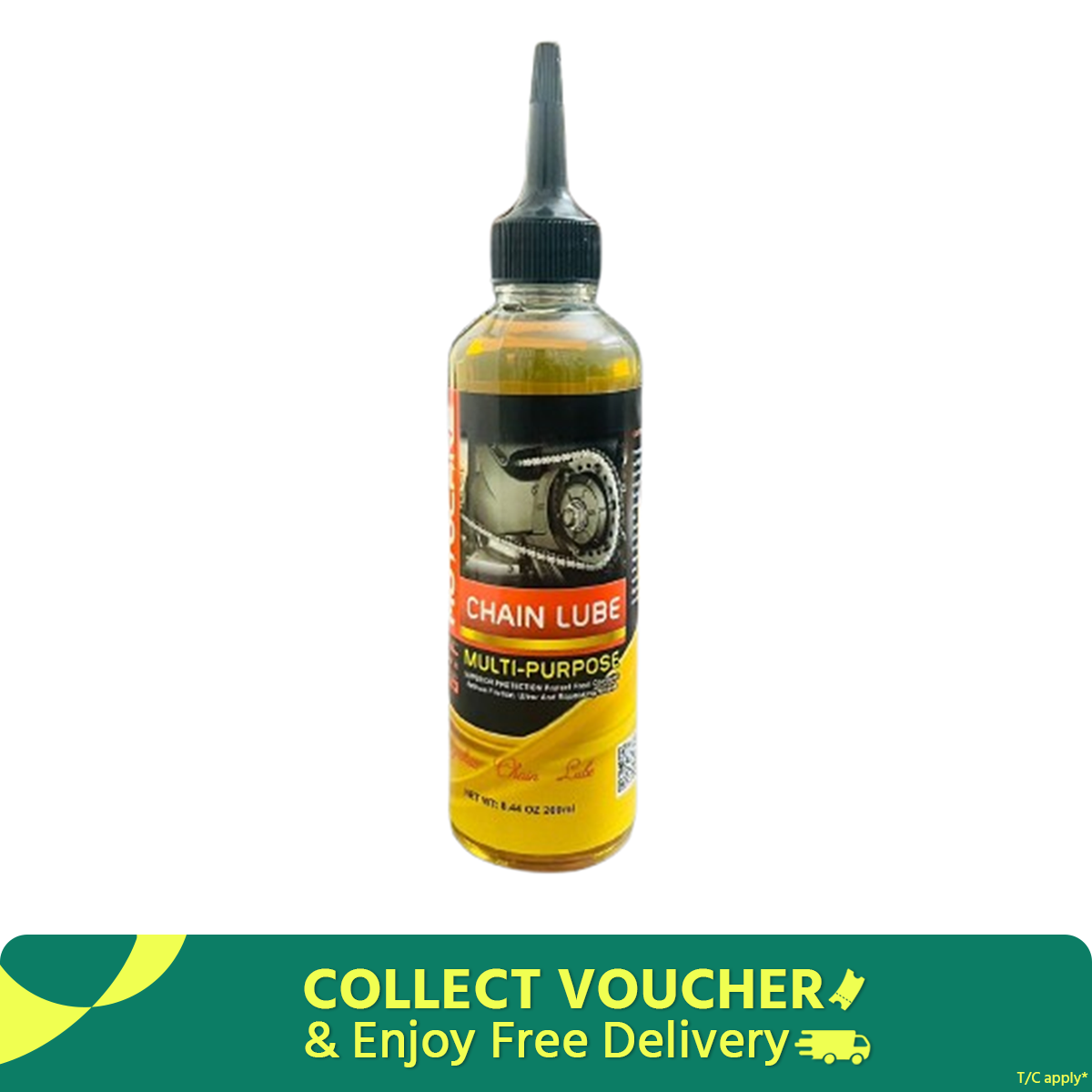 Motocare Chain Lube for Bikes - 200ML | Superior Water-Resistant Lubricant, Friction & Noise Reduction, Rust Protection for All Chains