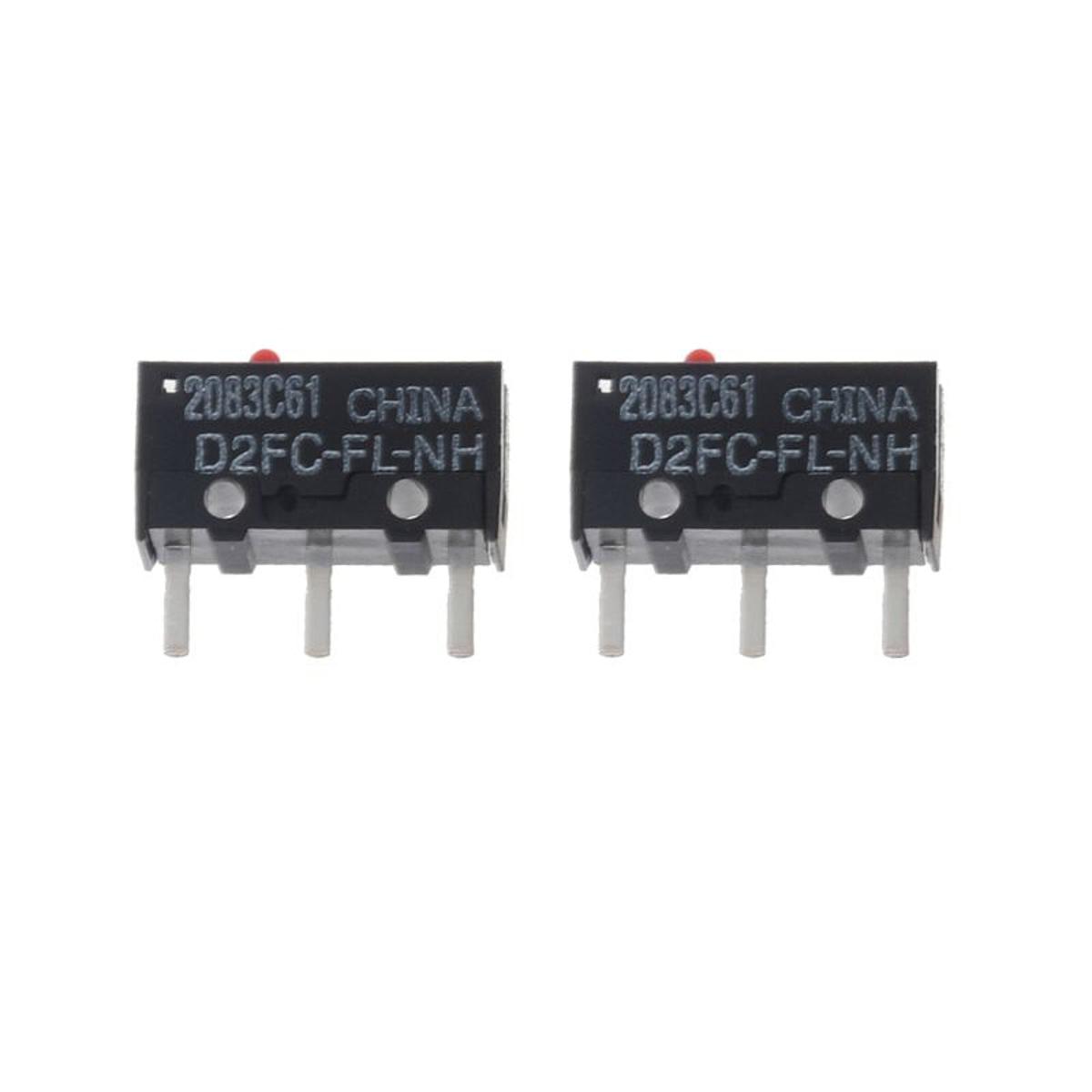 【happy one】2Pcs  OMRON D2FC-FL-NH Red Classic Mouse Micro Switch 10 Million Times lifetime Universal 7N 10m 20M
