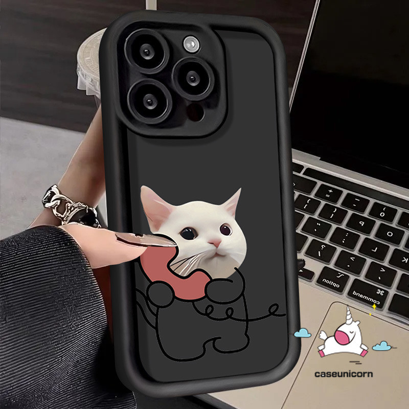 Simple Cute Kitten Puppy Angel Eye Case For Redmi 9A 13C 12C 12 10C 9 9C NFC 10A 9T A2 A1 Redmi Note 10s 12 11s 9 8 11 10 Pro Max Poco M3 X5 C55 Mi 11 Trendy Cartoon Couples Cover. 