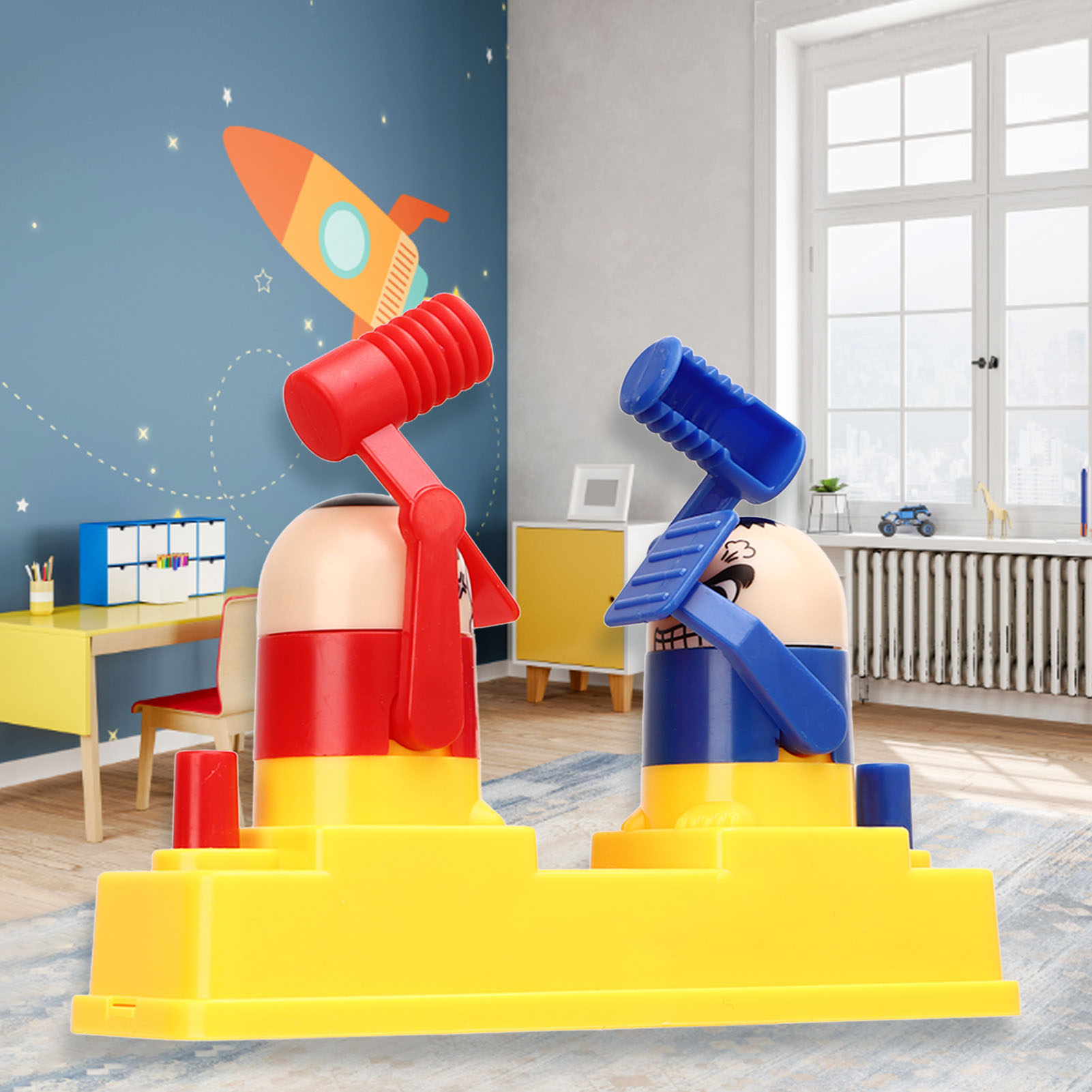 Desktop Battle Robots 2 Player Interactive Portable Knock Block Fighting Robots for Outdoor for Children. 