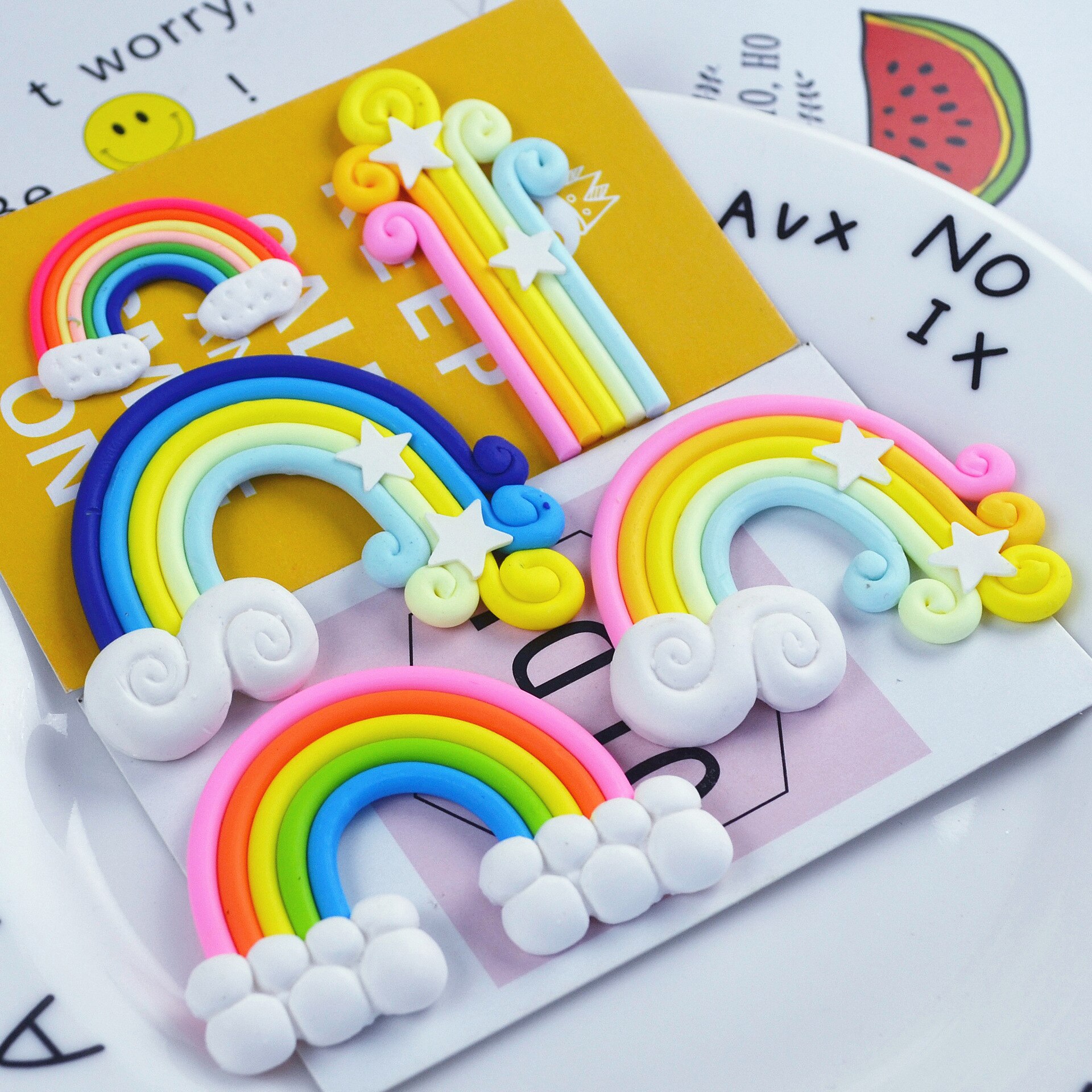 【happy one】DIY Rainbow Slime Accessories Phone Case Decoration for Slime Filler Resin for Slime Lizun Modeling Clay. 