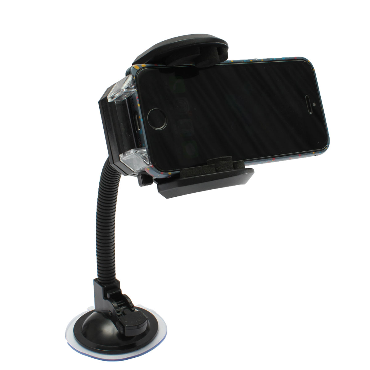 Universal Suction, Flexible Neck Mount In Car Mobile and PDA Holder. 