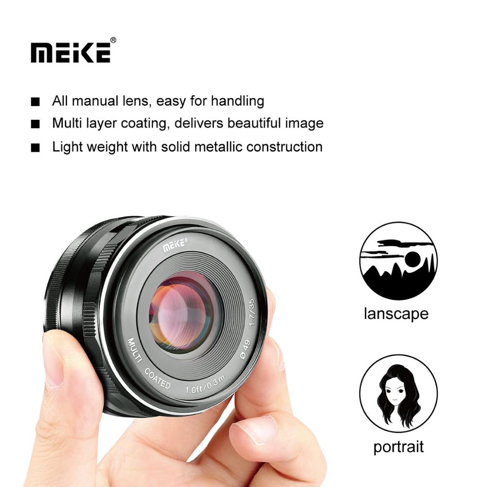 Meike 35mm F1.7 Camera Lens APS-C Large Aperture Manual Focus for Panasonic Olympus Fujifilm Sony Canon M10 M5 Mount Camera. 