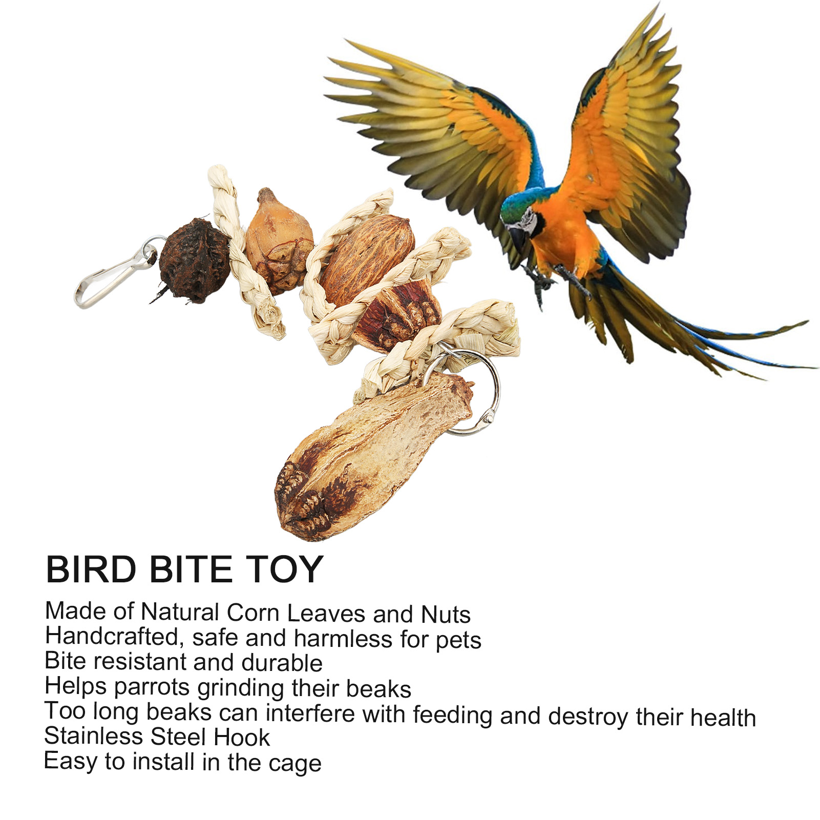 Bird chew toys, parrot chew toys to relieve boredom handmade. 