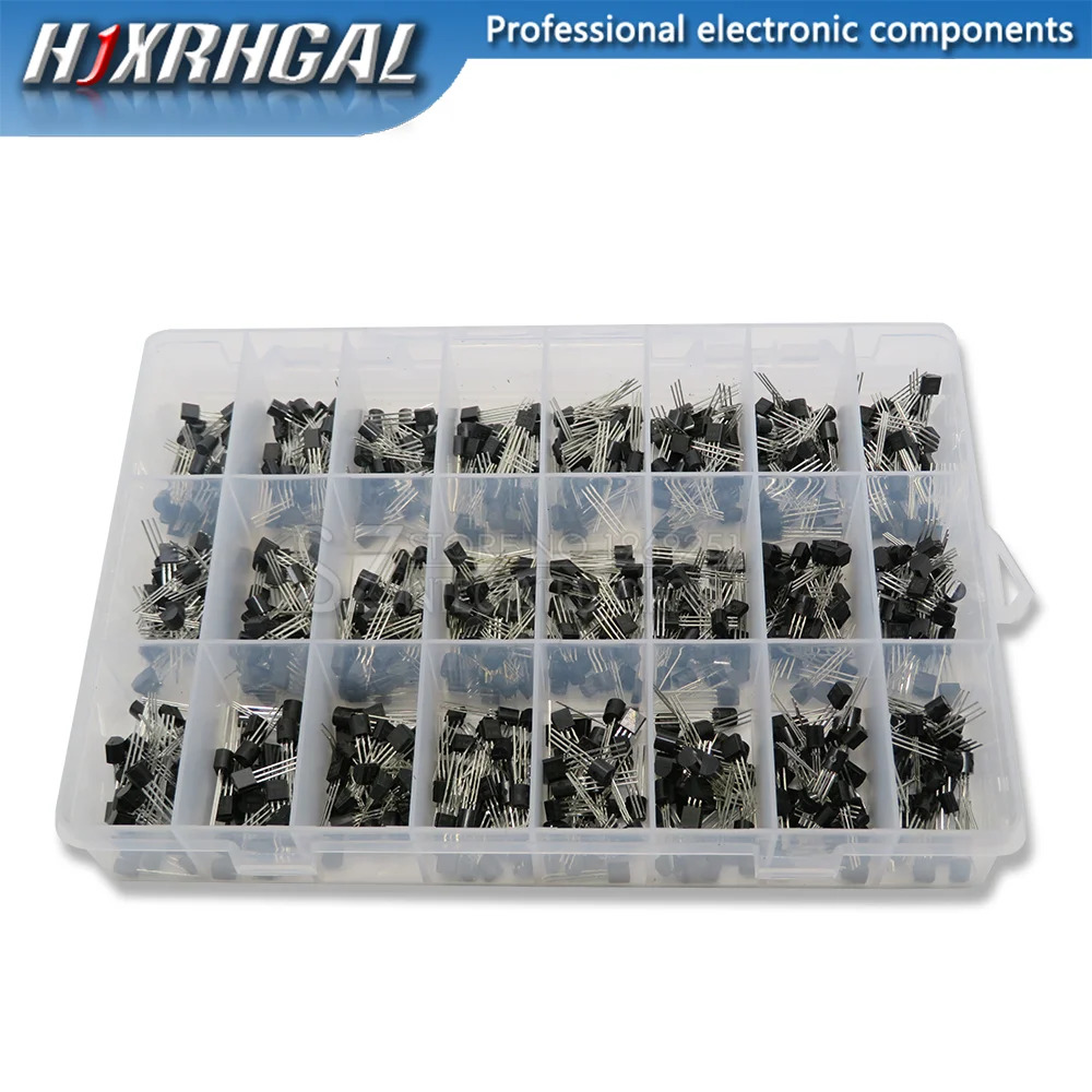 840PCS 24Values TO-92 Transistor Assortment Kit BC327 BC337 BC547 transistor 2N2222 3904 3906 C945 transistors pack. 