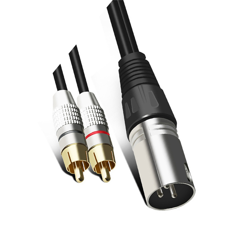 Audio Cable Male To XLR 3 Pin Male Cannon Amplifier Mixing Plug AV Cable XLR To Dual Cable 1M