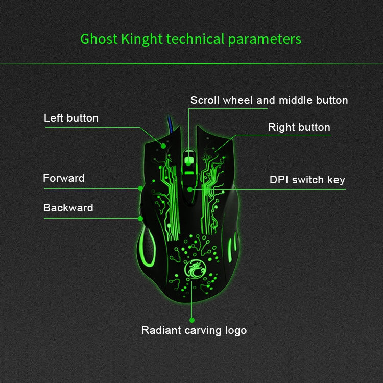 Estone X9 USB 6 Buttons 2400 DPI Wired Multi Color LED Optical Gaming Mouse for Computer PC Laptop(Black). 