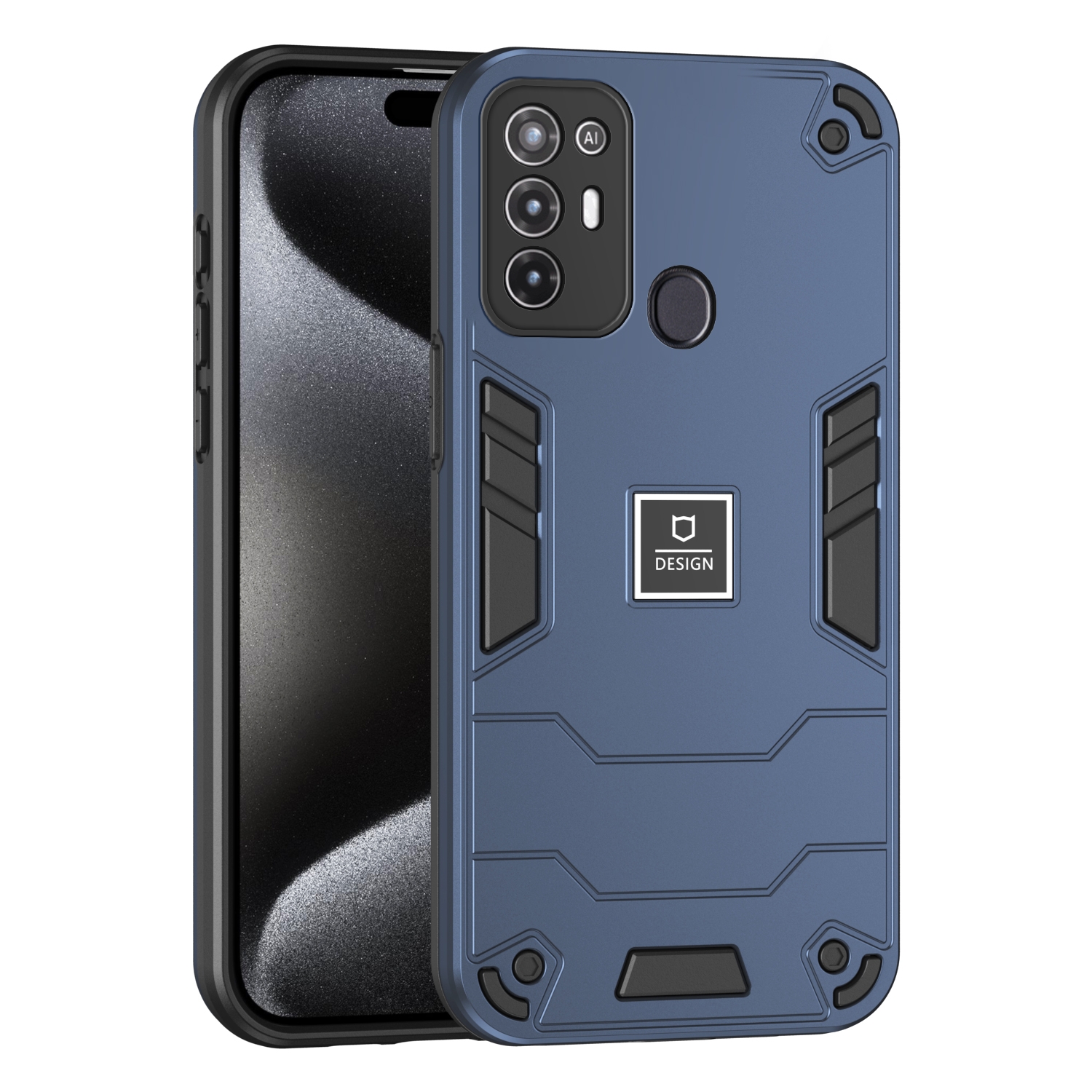 (New)2 in 1 Shockproof Phone Case For ZTE Blade A52/ZTE Blade A54