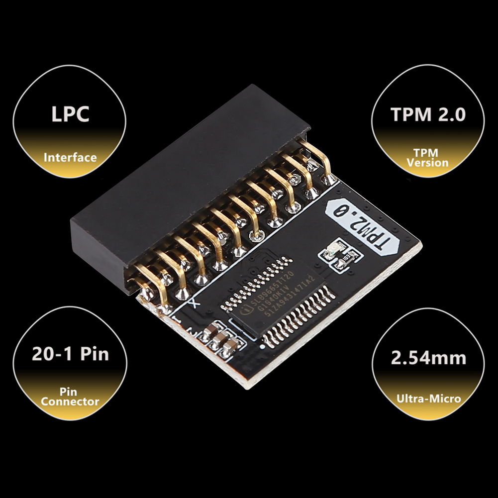 TPM 2.0 Encrypted Security Module Board LPC 14/18/20 Pin Mainboard Card TPM2.0 Module for ASUS Gigabyte Motherboard Windows 11. 