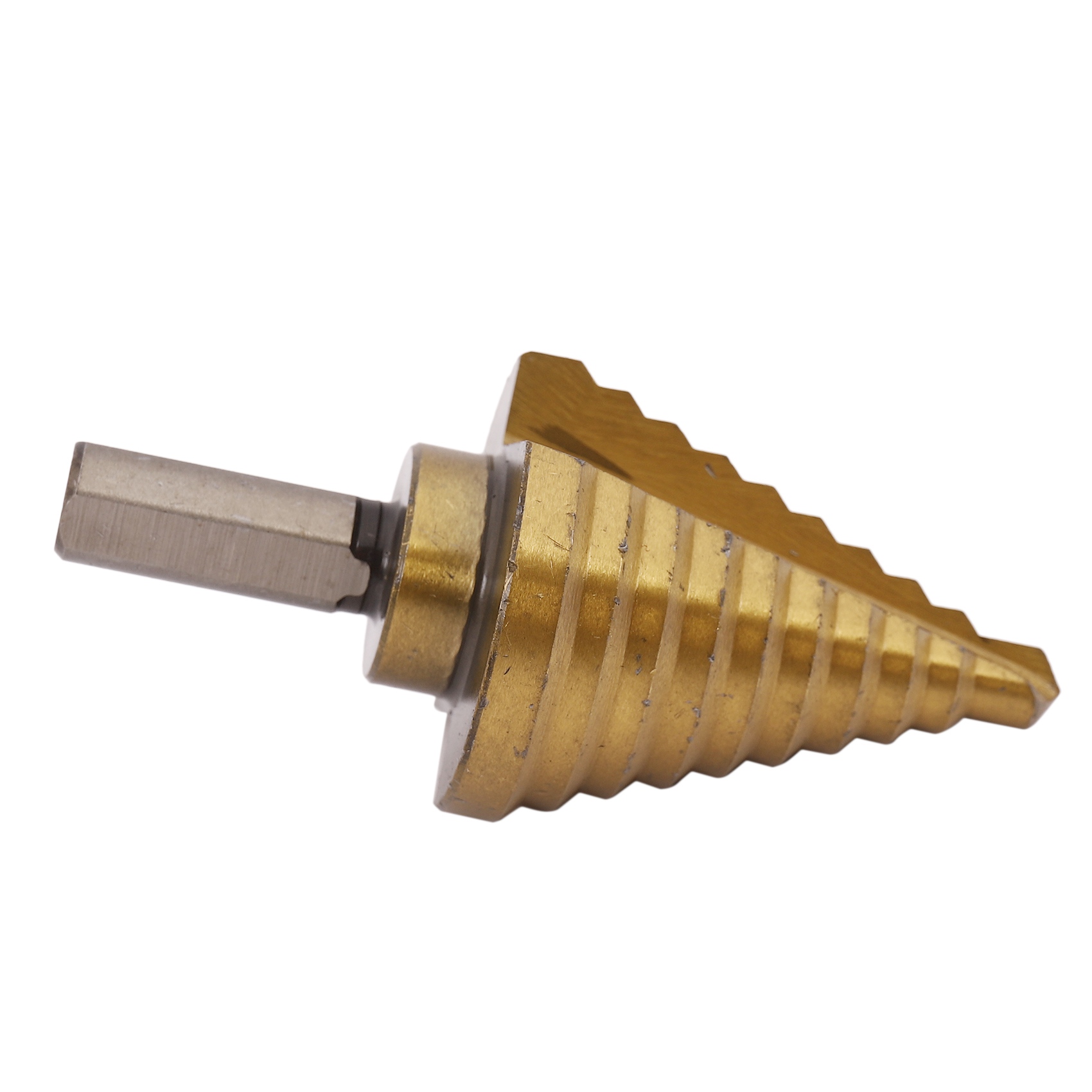 Step Drill Cone Drill Bits, High Speed Steel 10 Steps 1/4 to 1-3/8 inch. 