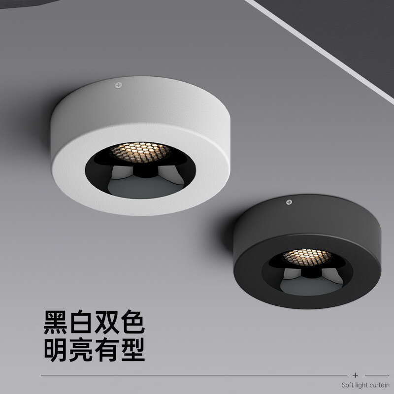 Ultra thin circular exposed tube lamp, minimalist full spectrum LED, no main light illumination, ceiling anti glare single head small bucket lamp. 