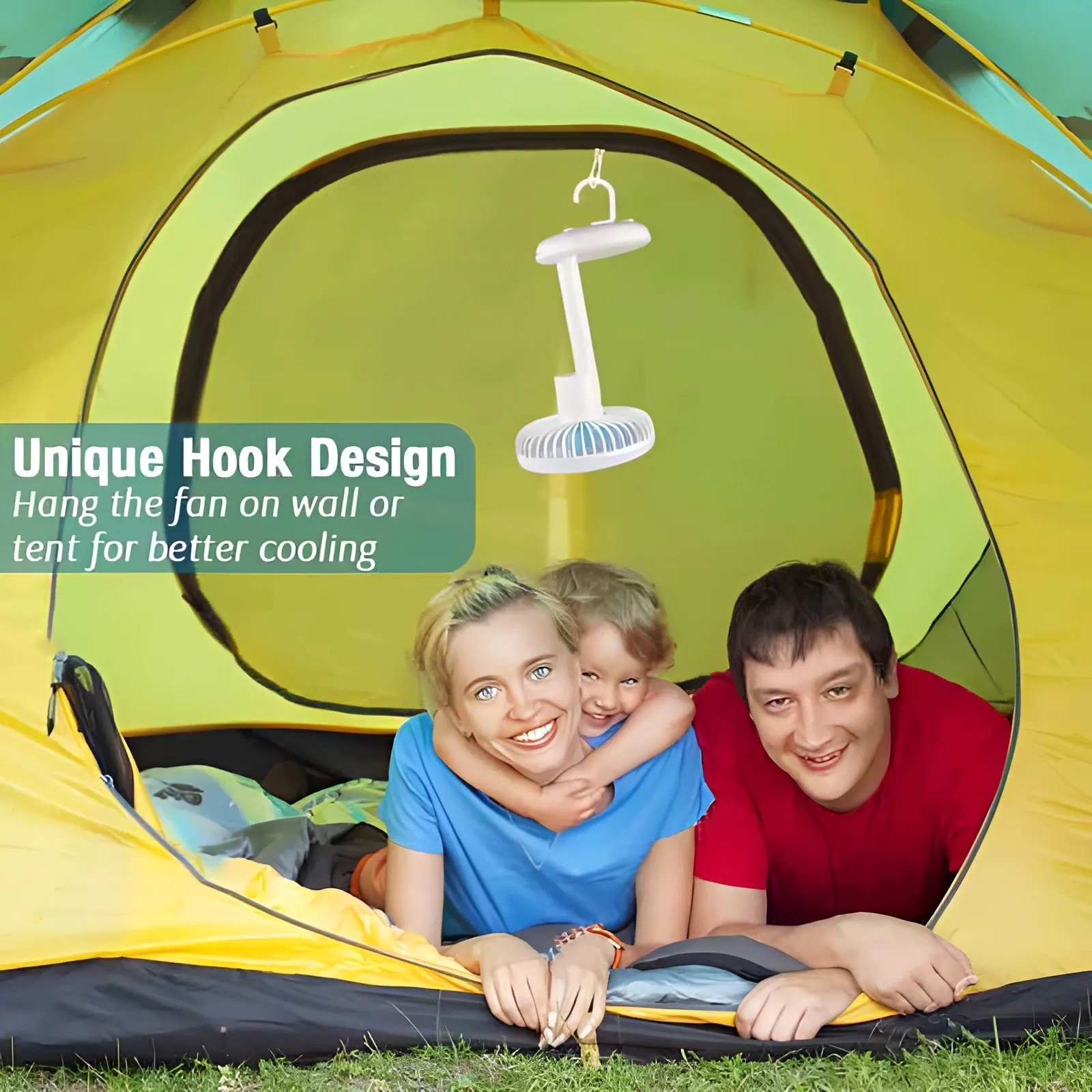 DURATION POEWR DP-7632 Rechargeable 4000mAh Lithium Battery Strong Wind Up-Down Adjustable Fan With Lamp. 
