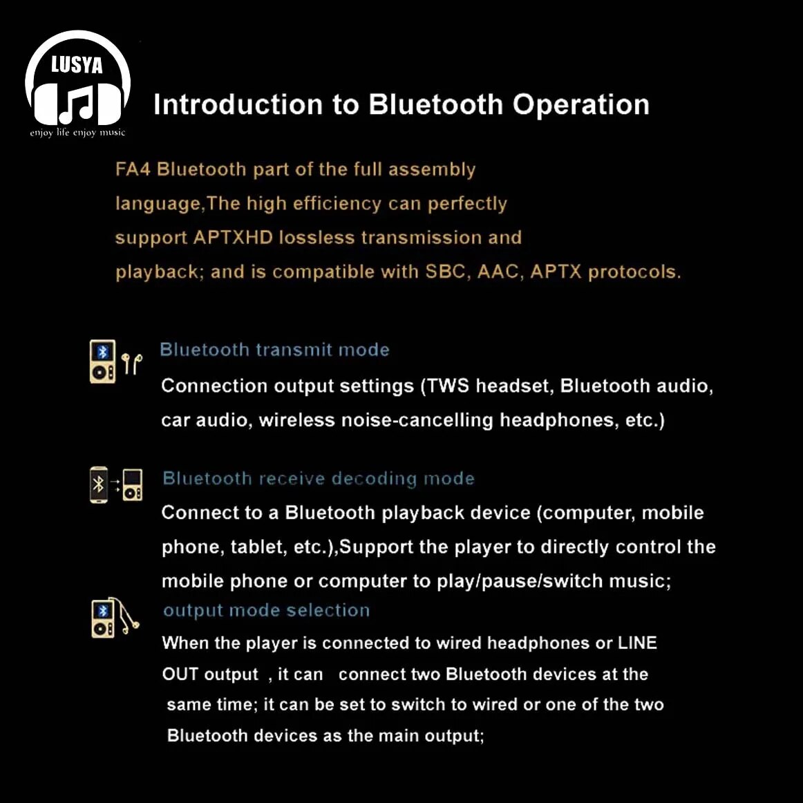 New Latest F.Audio FA4 HIFI DSD lossless USB DAC decoding Bluetooth two-way dual ES9038Q2M Balanced output mp3 Player. 