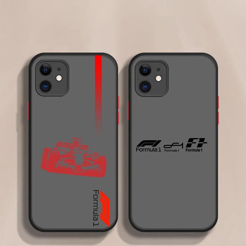 Formula 1 F1 For Apple iPhone 15 14 13 12 11 XS XR X 8 7 Pro Max Plus Pro Frosted Translucent Phone Case. 