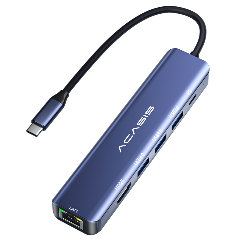 ACASIS USB C Docking Station, 6-in-1 Hub Dual Display Adapter with HDMI, 100W PD, 3*USB3.0, Ethernet Ports. .Wide Compatibility. 