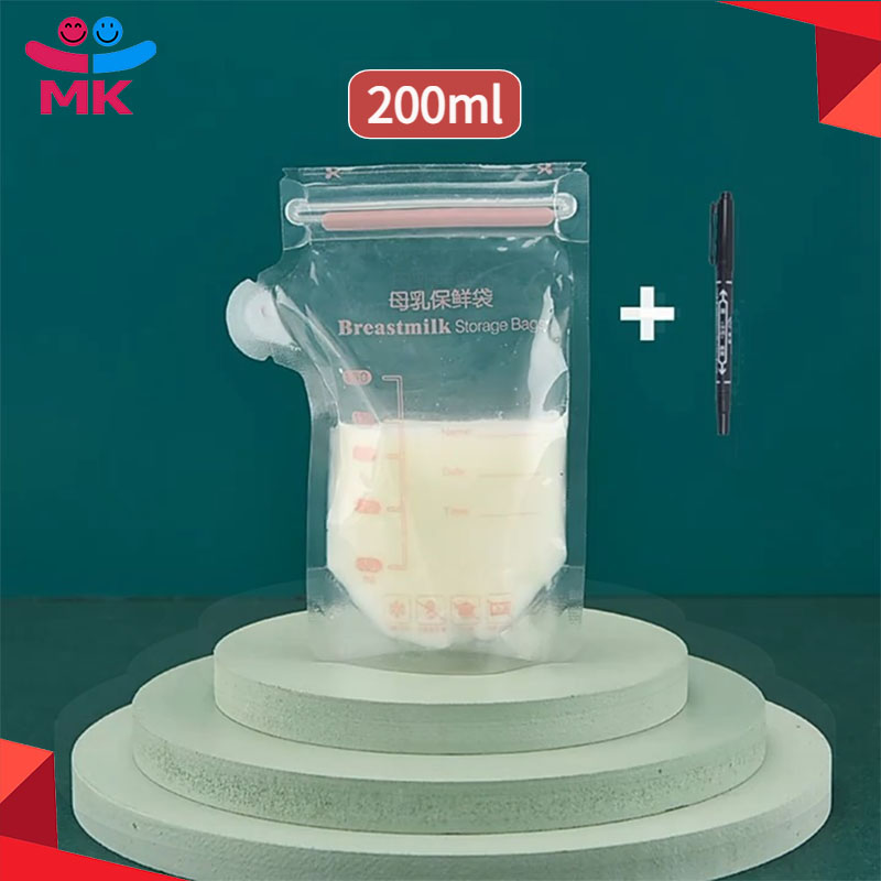 30Pcs/bag 150ml/200ml Breast Milk Starage Bags Moisture-proof And leak-proof Food Freezer Breast Milk Storage Bag With Marker Pen