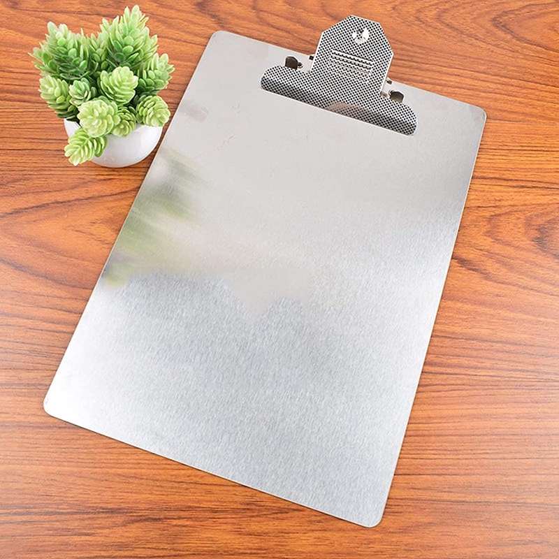 File Folder Metal Clipboard A4 Stainless Steel Clip Board Organizer Binder Board Menu Splint for Office School Teach. 