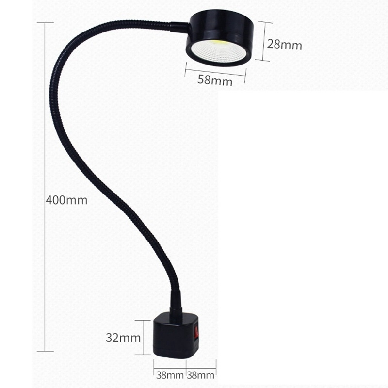 LED Magnetic Base Gooseneck Lamp 220V 5W for Lathe Lighting, Eu Plug