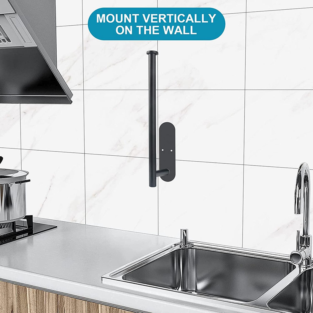 Paper Towel Holders - Under Cabinet Paper Towel Roll Rack Mount Vertical or Horizontal, on Wall for Kitchen, Bathroom. 