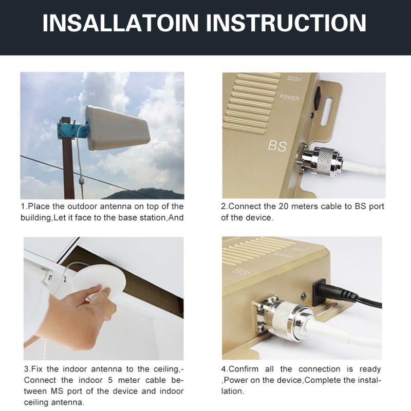 LCD Full Smart DUAL BAND ATNJ DB-850/2100mhz TV Audio Speed 2g/3g+4g Mobile Signal Booster Signal Repeater Amplifie Brown -. 