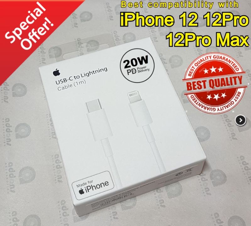 Apple USB-C to Lightning Cable 1M for Apple iPad Pro,Apple iPhone 6,11,11 Pro,11 Pro Max, 12,12 Pro,12 Pro Max,X, XR, XS, XS Max iPad 18W PD Fast Charging Cable. 