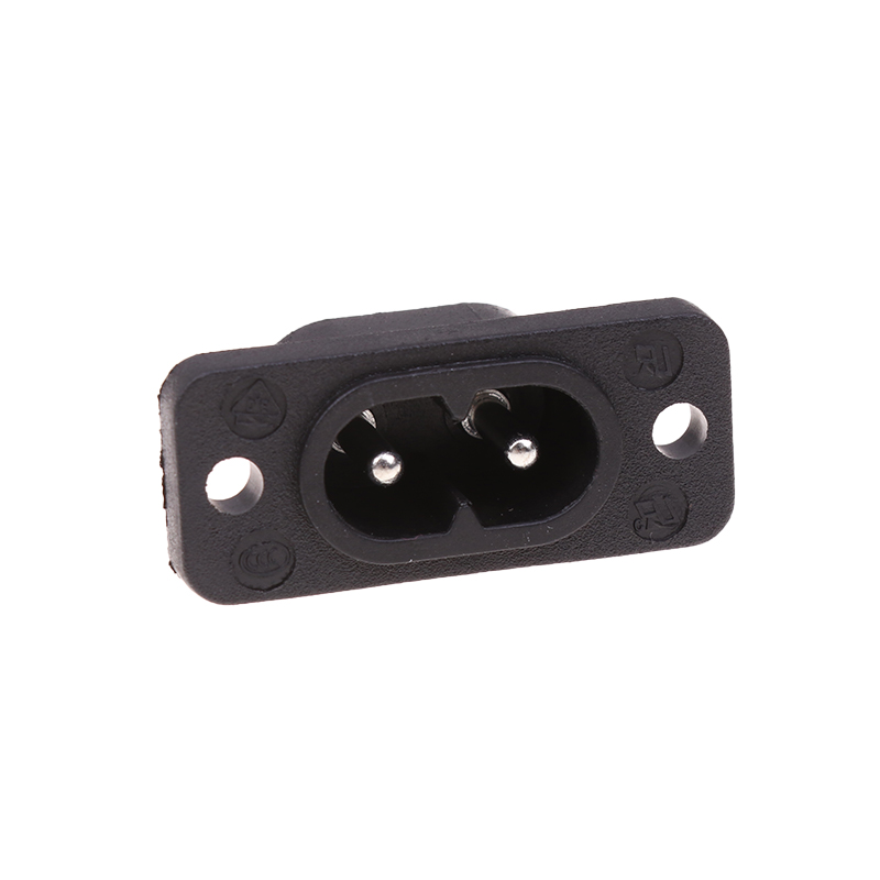 C8 Male Power Socket Female Plug Power Outlet Embedded Electric Connector 35mm*15mm AC 2.5A 250v 8-shaped Plug Socket-Black