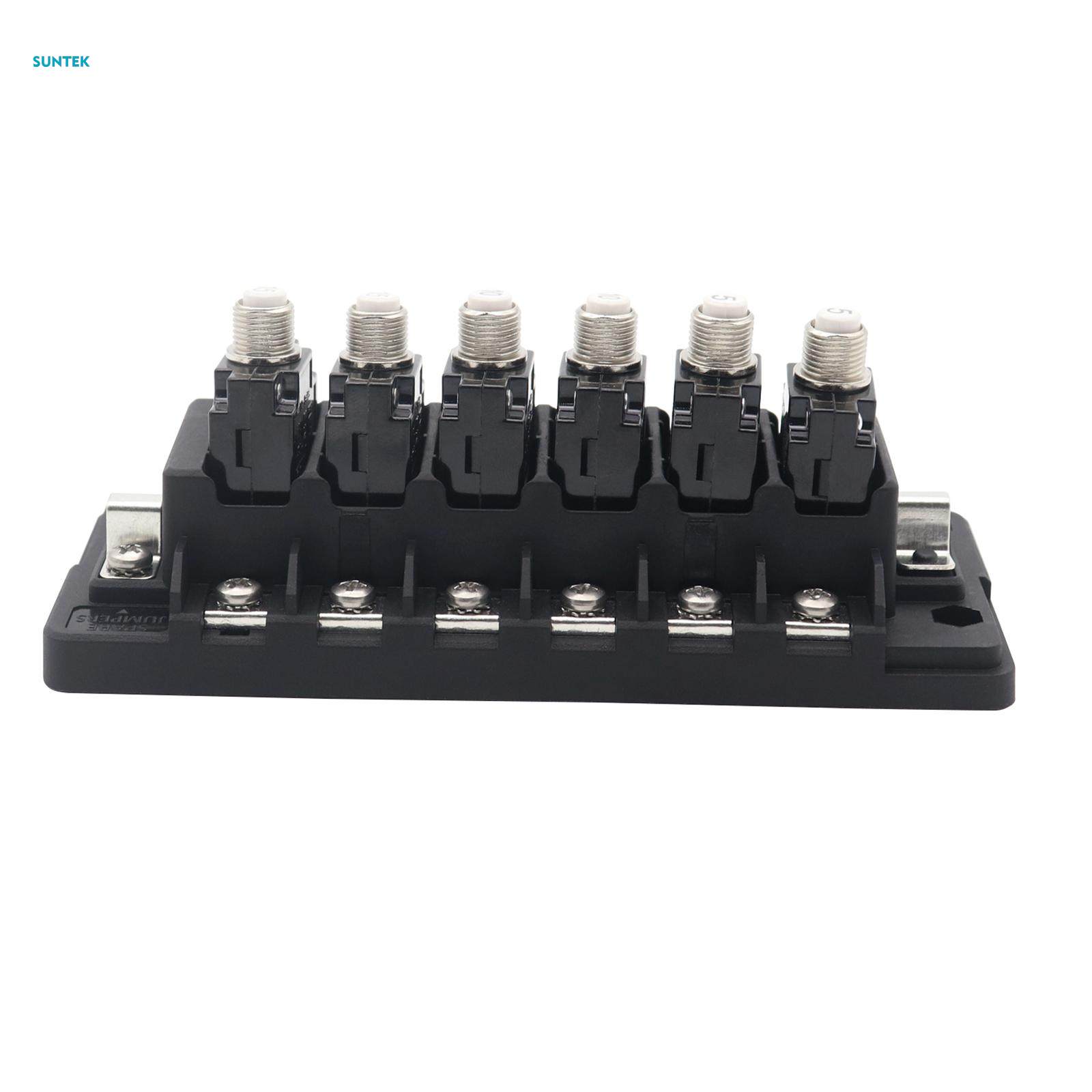Circuit Breaker Panel Overload Protection 6 Input 6 Output Car Circuit Protector for Truck Car. 