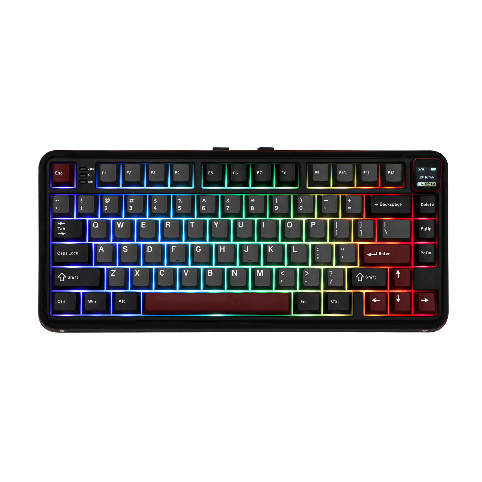 MechLands Vibe 75 75% Layout Gasket-mounted Wired/Bluetooth/2.4GHz Wireless Mechanical Keyboard with Interchangeable Screen. 