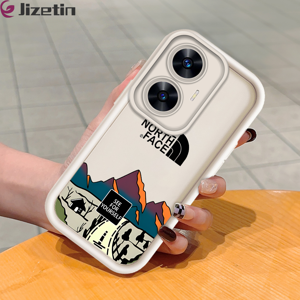 Jizetin for Realme C55 Narzo N55 Back Cover Highway To Hill Ladder Camera Soft Rubber Mobile Phone Case