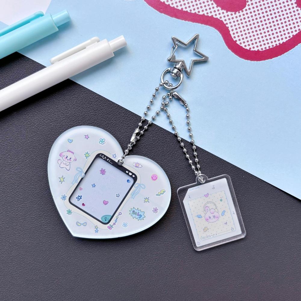 lightweight Photo keychain stylish transparent diy accessory Keychain holder diy compact-size Key chain charm for gifts kpop. 