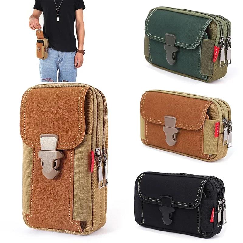 Universal Canvas Waterproof Mobile Phone Bag For Samsung/iPhonhappye/Huawei/HTC/LG/Xiaomi Wallet Case Belt Pouch Coin Purse Cover