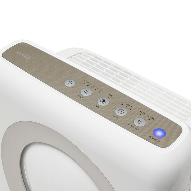 Coway Airmega AP-1512HH(W) True HEPA Purifier with Air Quality Monitoring, Auto, Timer, Filter Indicator, and Eco Mode.