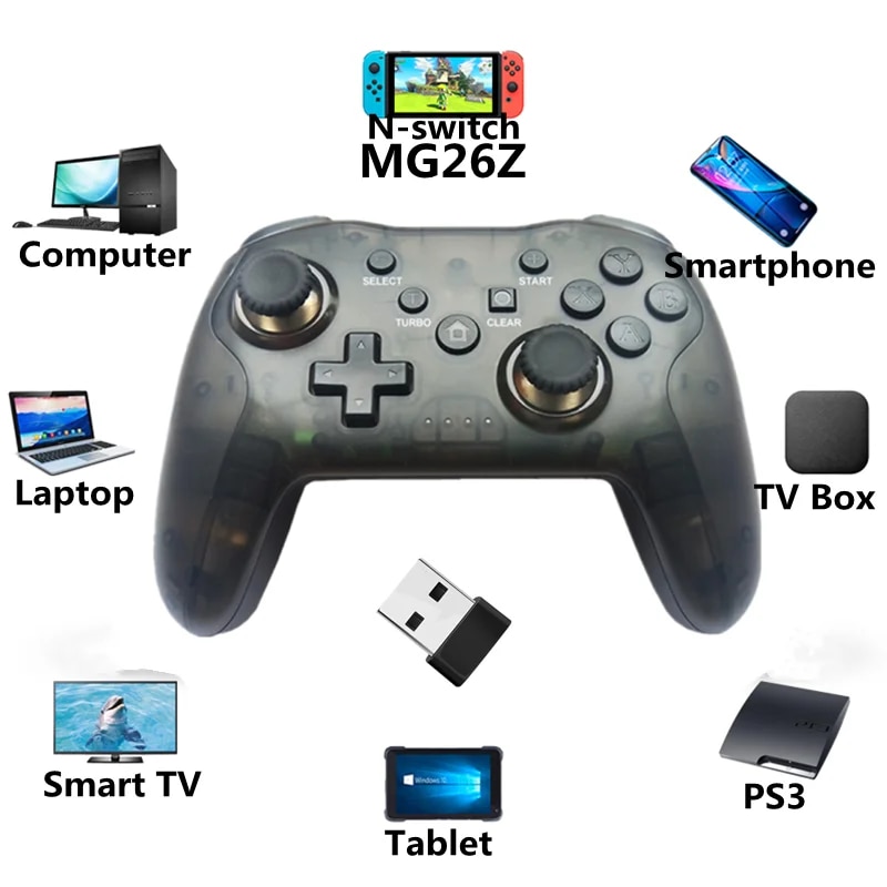 BT 2.4G Wireless Controller For Nintendo Switch Pro Smartphone PC TV Box Tablet PS3 Tesla Gamepad PC Joystick Controller