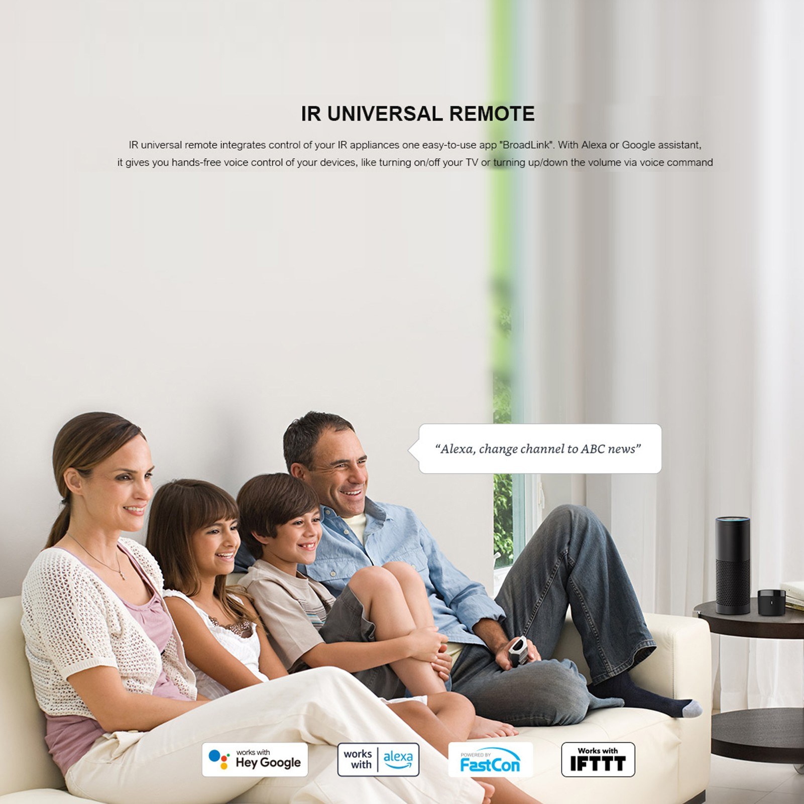 Broadlink RM4 Mini IR Universal Remote Control Smart Home Automation Wi-Fi Infrared Blaster - black. 