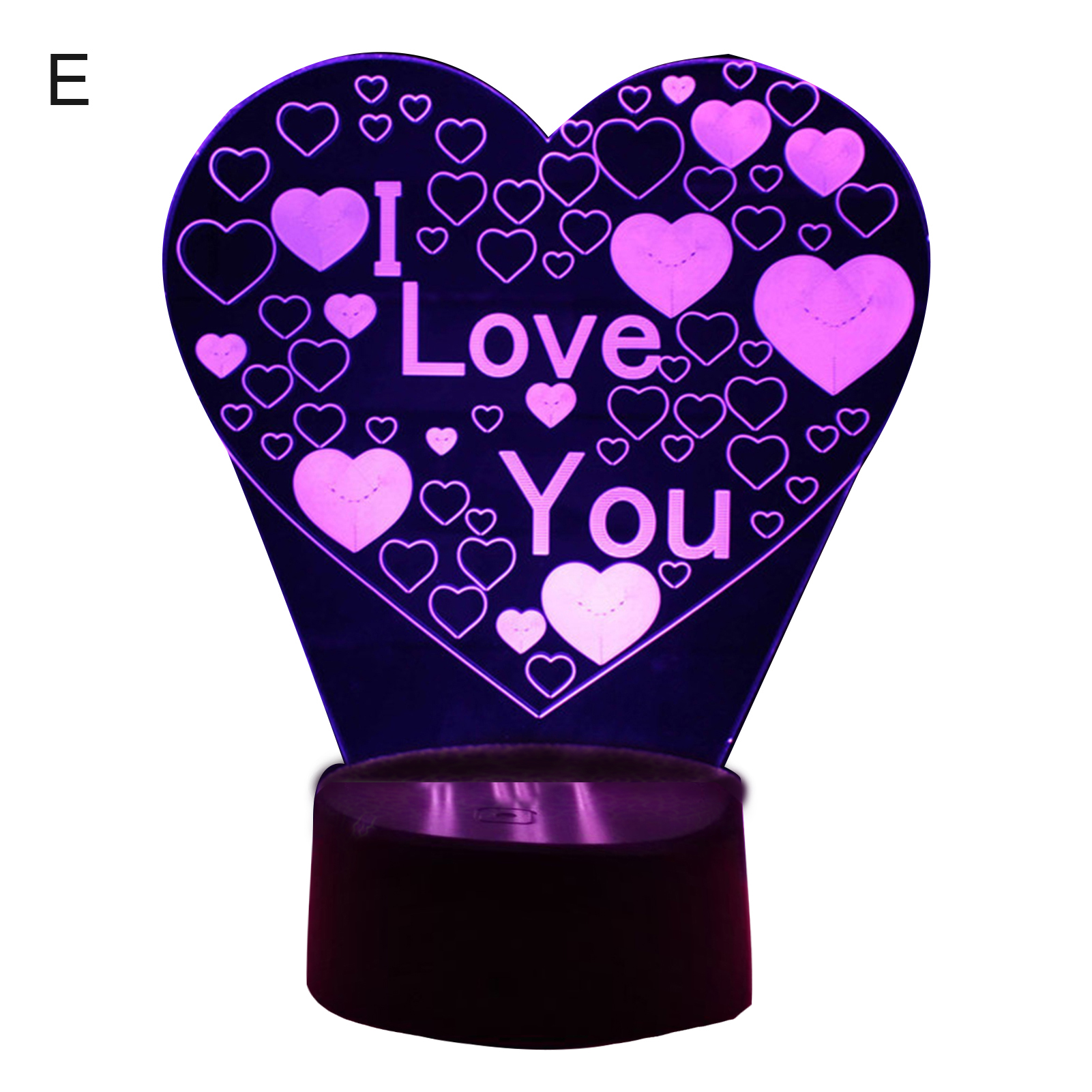 Valentine's Day 3d Night Light Led Colorful 7color Desk Lamp Bedroom