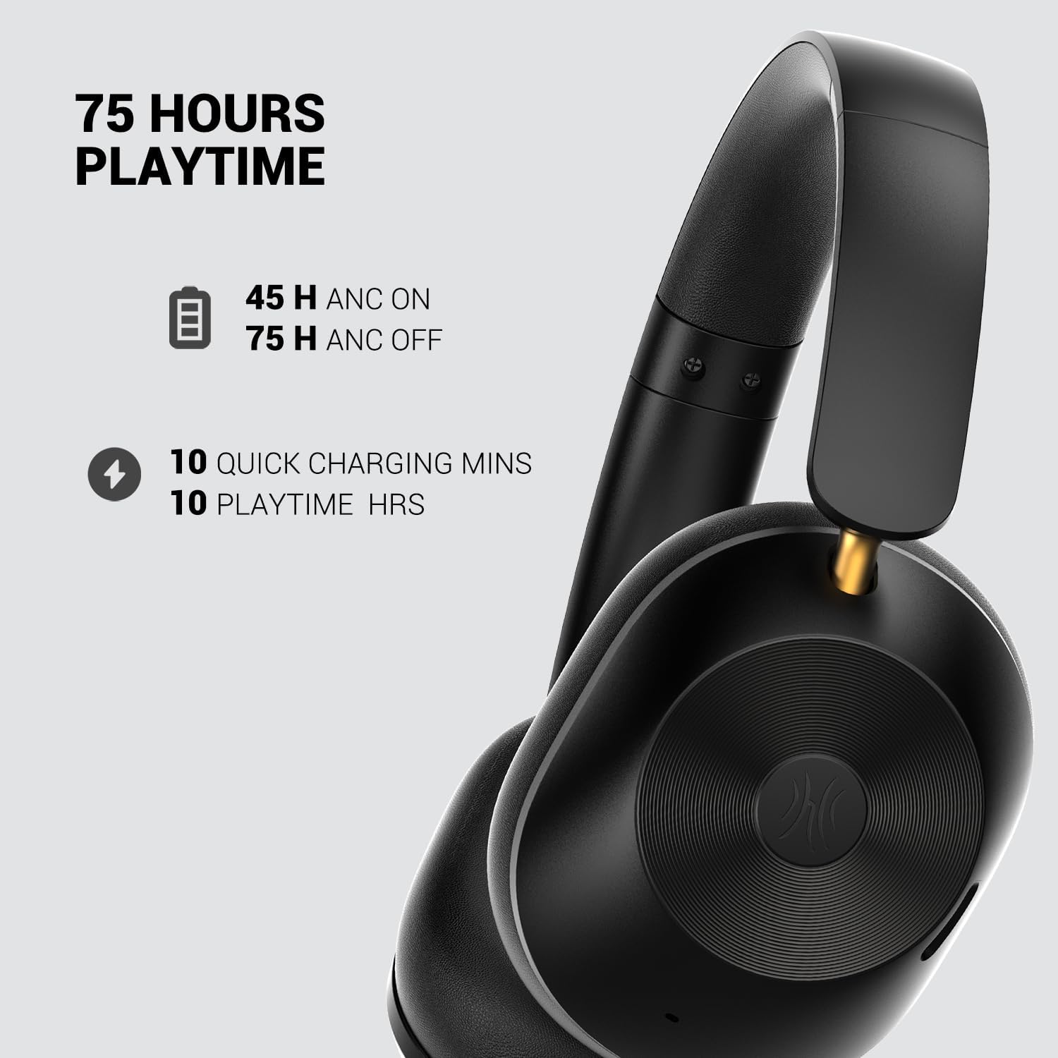 OneOdio Focus A5 Wireless Over-Ear Headphones, Hybrid Active Noise Cancelling, 75H Playtime, Hi-Res LDAC Wireless Audio, Bluetooth 5.4, Built-in Mic for Clear Calls, Low Latency Game Mode. 