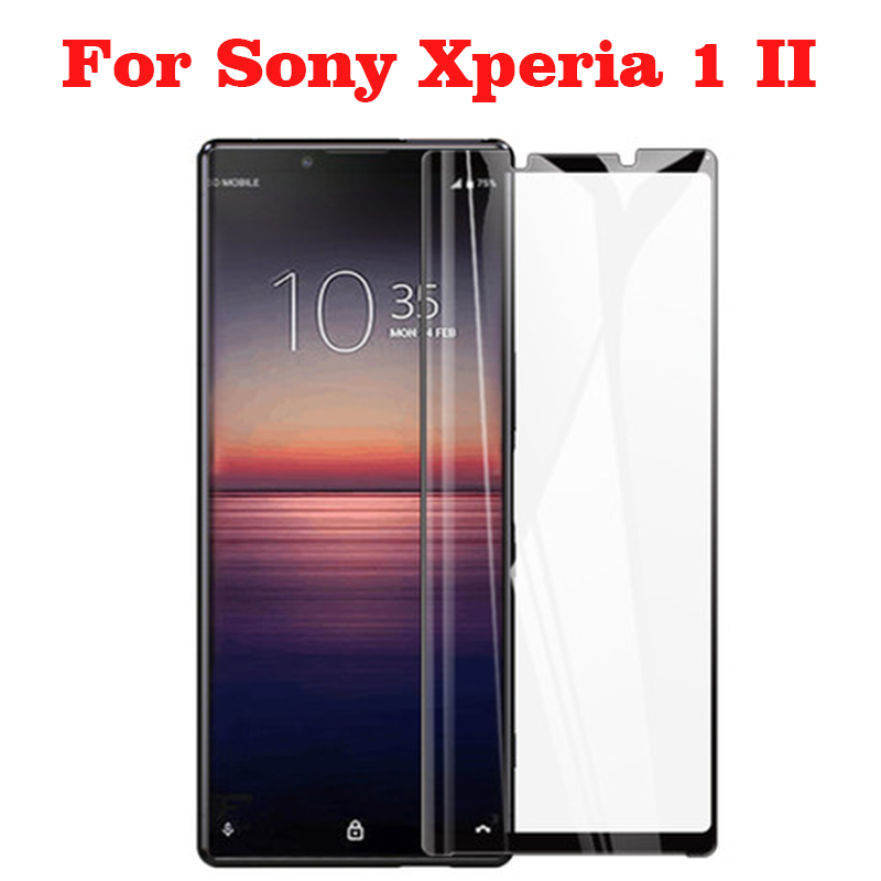 For Sony Xperia 1 ii Phone Full Tempered Glass Full Glue Premium Quality Ultra Clear Anti-scratch Anti Oil Stains Screen Protector Edge To Edge Full Screen Coverage Glass Protector (See The Real Photos) For Xperia 1 Mark 2. 