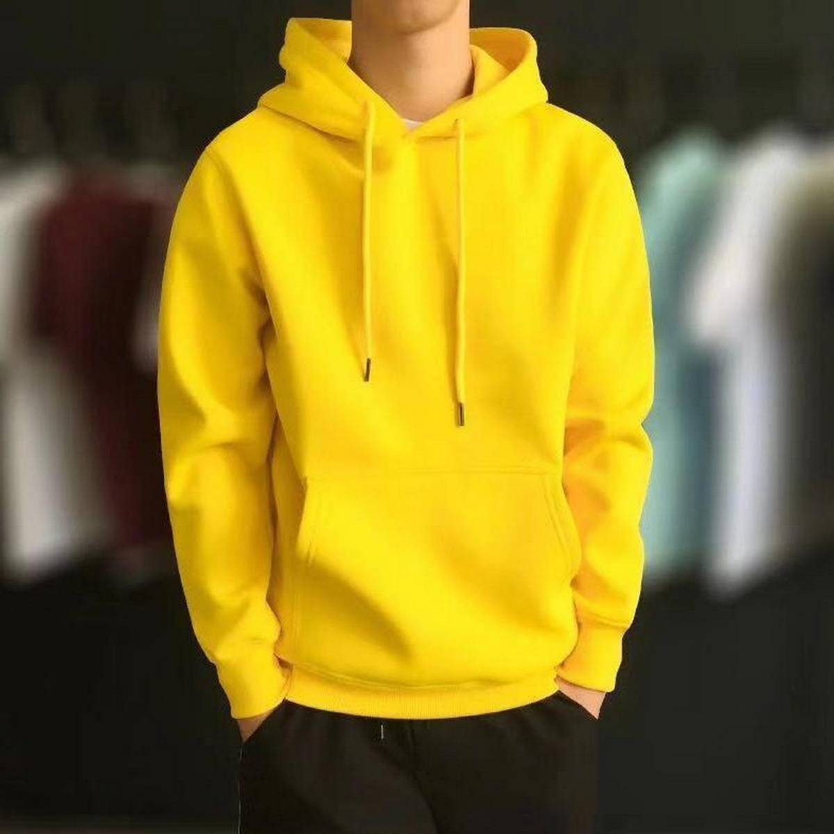 mens yellow hoodie zipper