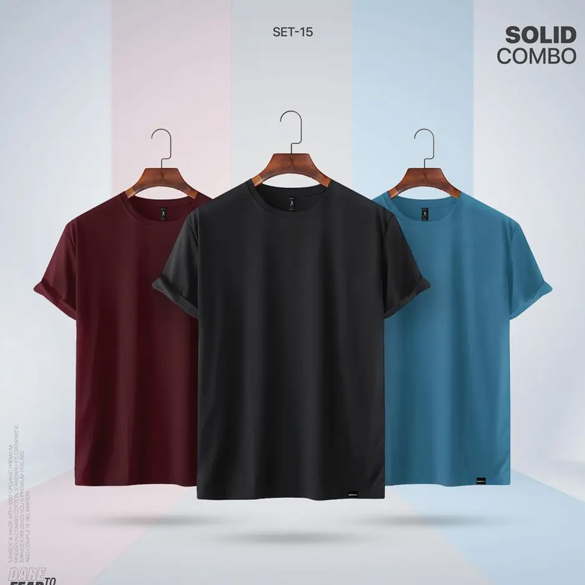 Effortless Summer Style - Complete Your Summer Outfit with a Solid Color T-Shirt Combo for Men, providing Comfort, Style, and Easy Maintenance.. 