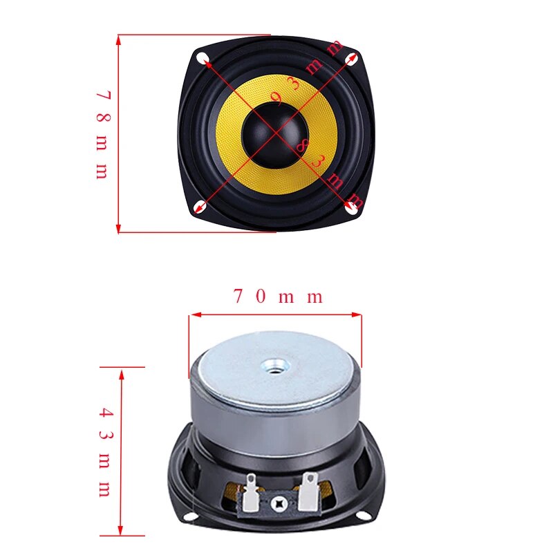 3 Inch Full Range Speaker Driver 30W-80W 4Ohm Multimedia Loudspeaker DIY Sound Amplifier BT Speaker Home Theater 1Pc. 