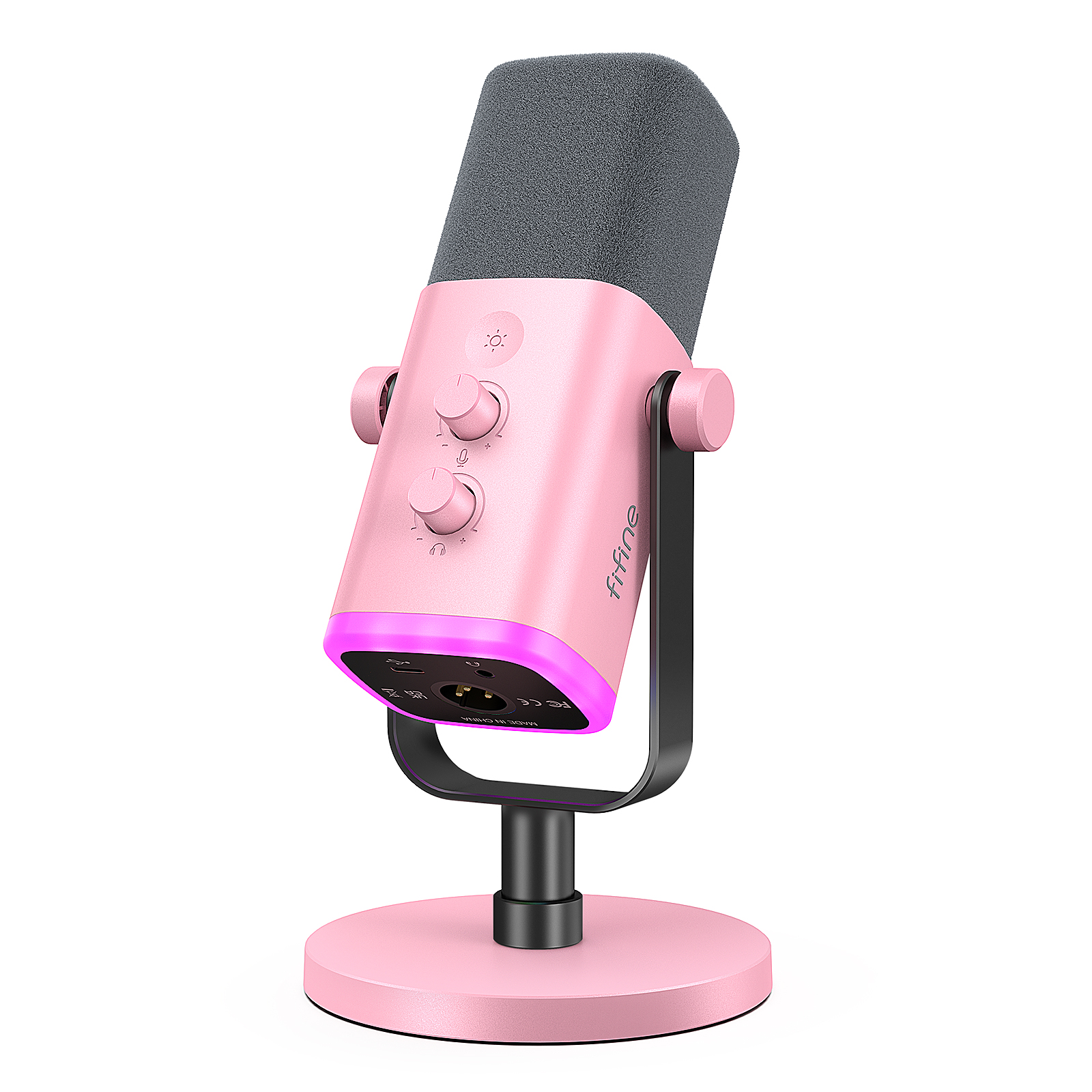 FIFINE USB/XLR Dynamic Microphone with Touch Mute Button,Headphone jack,I/O Controls,for PC PS5/4 mixer,Gaming MIC Ampligame AM8. 