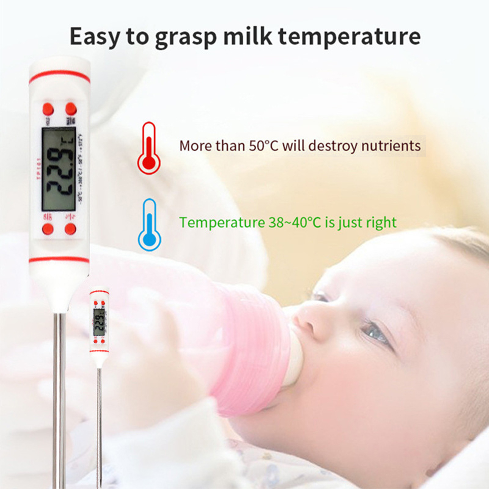 Food Thermometer Data Lock Instant Read Food Temperature Tester. 