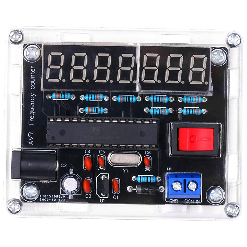 Frequency Meter,10MHz Frequency Meter DIY Kit Frequency Counter AVR Frequency with Shell Counter 0.000 001Hz Resolution Easy Install