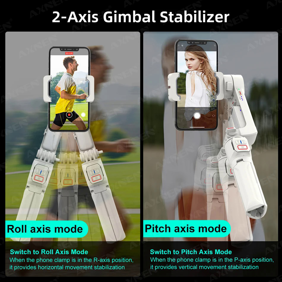 NEW AXNEN HQ2 Handheld Gimbal Cellphone Stabilizer Selfie Stick Tripod with Fill Light Telescopic Rod Monopod for iPhone Android. 
