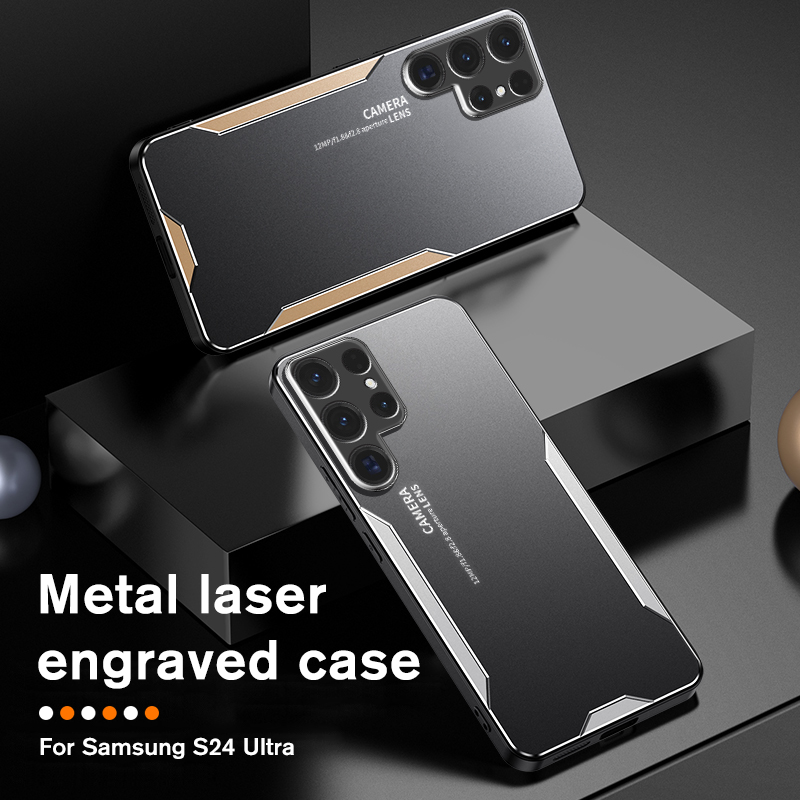 Phone case Samsung Galaxy S24 Plus 24 Ultra Aluminum Metal Matte Cover Soft Silicone Frame Camera Protection Back Cover Samsung Galaxy S24 Plus 24 Ultra case. 