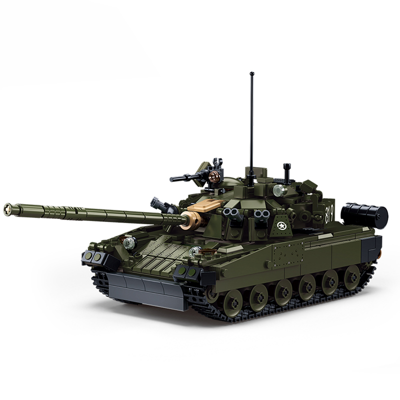 Sluban T-80 Main Battle Tank Building Block WW2 Soviet Army Vehicle s Model Bricks Military Enthusiasts Gift Sets Kids Toy KankongAgu. 